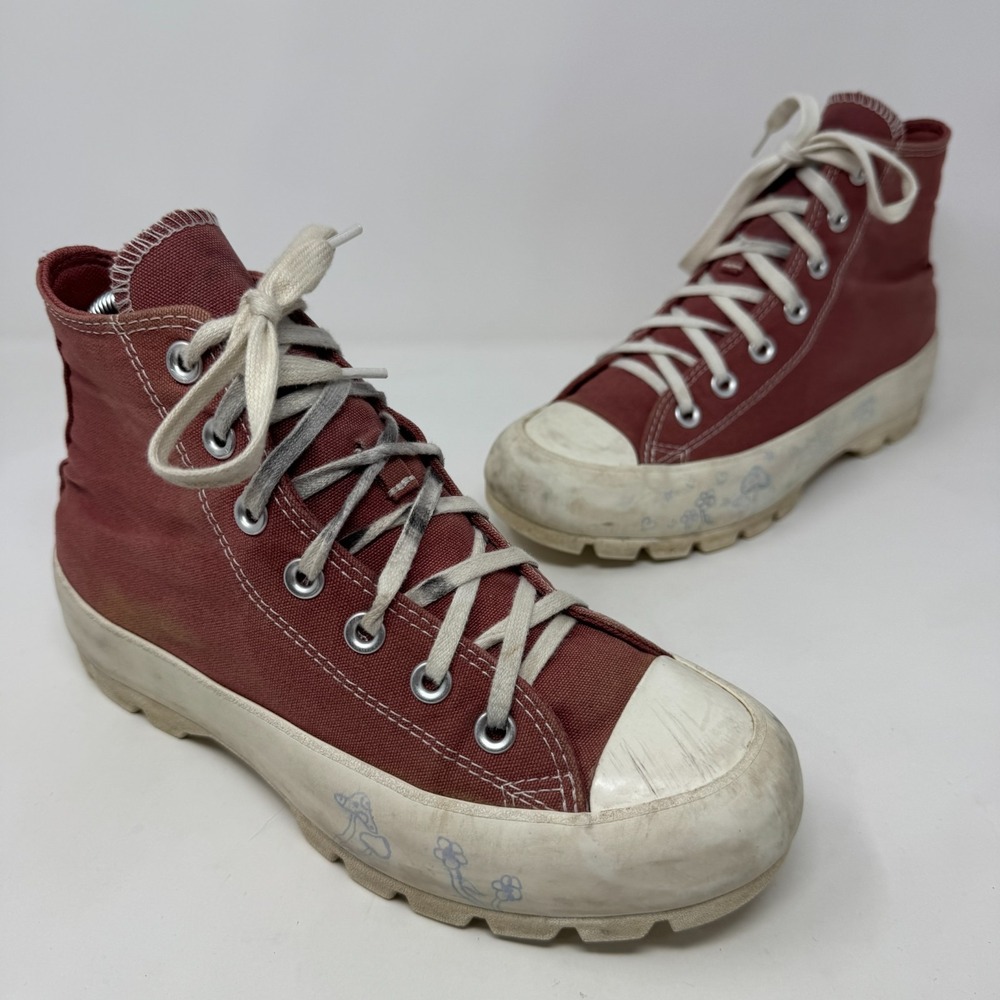 Converse  Chuck Taylor All Star Lugged A08220C Red Sneakers Shoes Women's 7.5